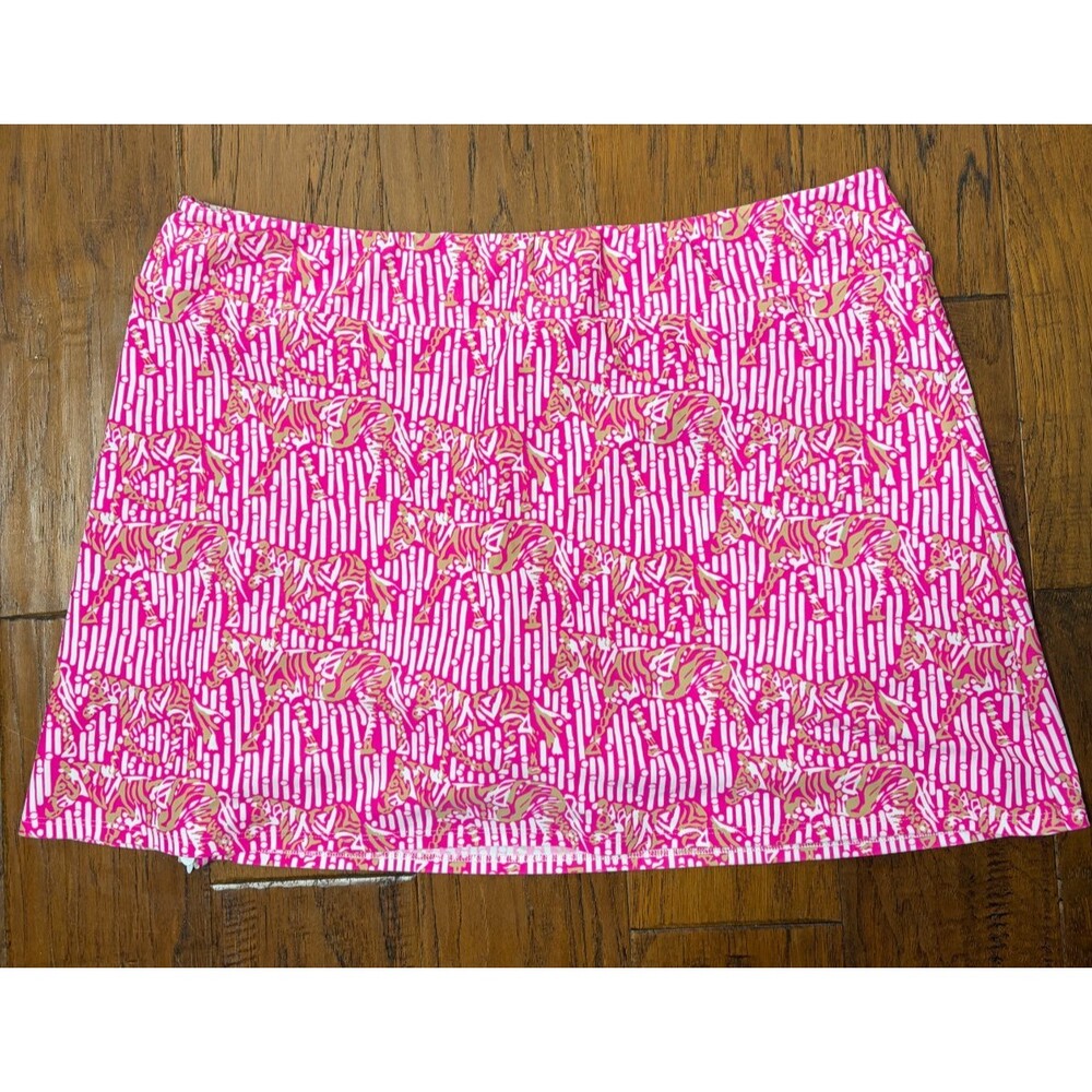 Jude Connally Zebra Geometric Skort Size XL Nylon Spandex Golf Tennis Pickleball